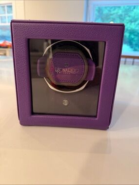 WOLF Purple Single Watch Winder Case - Battery Operated